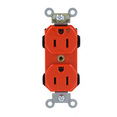 Leviton M5262-IG Lev-Lok 125 Volt 15 Amp Straight Blade Modular Industrial Grade Isolated Ground Duplex Receptacle
