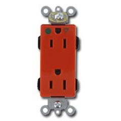 Leviton MD820-IGG Lev-Lok Decora 15 Amp Hospital Grade Straight Blade Isolated Ground Duplex Receptacle