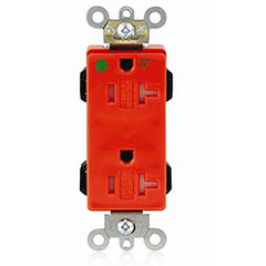 Leviton MDT83-IGG Lev-Lok Decora 20 Amp Hospital Grade Straight Blade Isolated Ground Tamper-Resistant Duplex Receptacle