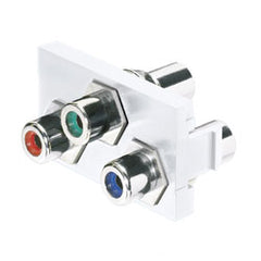 Panduit® CHR3RGB NetKey 1/3 Insert Module with 3 RCA Pass-Through Couplers - Component Video
