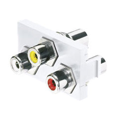Panduit® CHR3WYR NetKey 1/3 Insert Module with 3 RCA Pass-Through Couplers - Composite Video