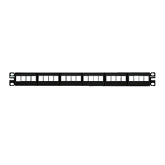 Panduit® NKFP24KSRBSY NetKey 24-Port Modular Faceplate Patch Panel with Strain Relief Bar