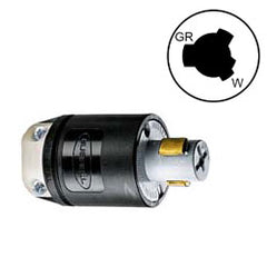 Hubbell HBL23014HGB Hospital Use, 2P3W, 20A, 125V Hubbellock Plug