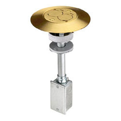 Hubbell PT7FSDBRS2A ScrubShield Flush Brass Duplex, Fire-Rated Poke Through