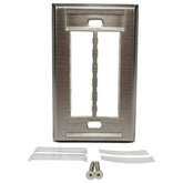 Ortronics (Legrand) TracJack® Faceplate, Stainless Steel, 6-Port, Flush Mount
