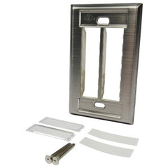 Ortronics (Legrand) TracJack® Faceplate, Stainless Steel, 6-Port, Flush Mount