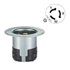 Leviton 6375CR Industrial Grade 50 Amp, Non-NEMA, Grounding, Corrosion Resistant, Locking Flanged Inlet