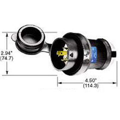 Hubbell HBL2431SW Twist-Lock Watertight Safety-Shroud 20A L16-20P NEMA Plug