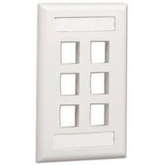 Panduit® NK1FEIY NetKey Single Gang Flush Mount Vertical Screw-on Faceplate with Labels