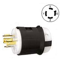 Hubbell HBL2421 20 AMP 3 Phase 250V 3-Pole 4-Wire Grounding Locking Plug