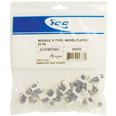 ICC IC107BFCWH F-Type Nickel Plated White Module (Package of 25)