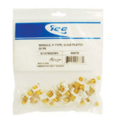 ICC IC107BGCWH F-type Gold Plated White Module (Package of 25)