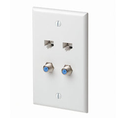 Leviton 5EA20-S4 Quickplate with 2 Data Ports and F-connectors
