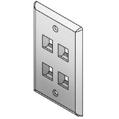 ICC IC107F4CIV 4-Port 1-Gang Flat Faceplate (Package of 25)