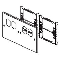 Legrand - Wiremold 4047-2BBXX 6000/4000® Series Four-Gang Overlapping Cover with Two Duplex Openings