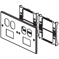 Legrand - Wiremold 4047-2BBSS 6000/4000 Series Four-Gang Overlapping Cover Two Duplex Openings and II Mini Adapters