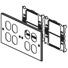 Legrand - Wiremold 4047-2BBBB 6000/4000 Series Four-Gang Overlapping Cover Four Duplex Openings