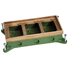 Hubbell B4314 3-Gang Shallow Cast Iron Floor Box