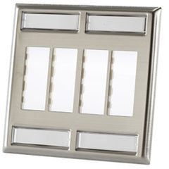 Legrand - Ortronics OR-403STJ28 TracJack™ 8-Port Dual Gang Stainless Steel Faceplate