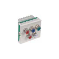 Hubbell IMCAR11015W 110 Style Audio/Video Module, RCA component Video, L/R Audio