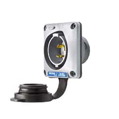 Hubbell HBL2315SW Twist-Lock Watertight Safety-Shroud Flanged Inlet