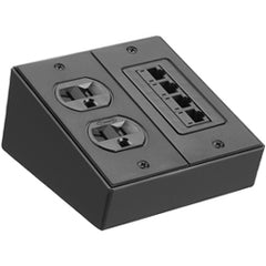 Hubbell HBLCON2 Furniture Connectivity Box, Surface Mount, 2-Gang, Crinkle Black