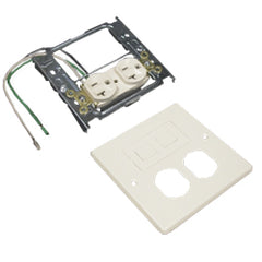 Legrand - Wiremold V4047WF 4000® Series Two-Gang Cover One Duplex Receptacle Installed Modular Furniture Opening