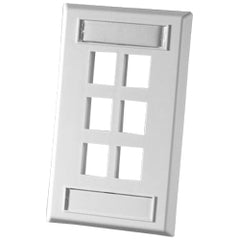 Legrand - Ortronics OR-KSFP6 TechChoice 6 Port Single Gang Plastic Faceplate, Fog White
