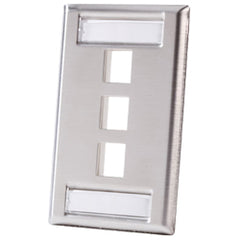 Legrand - Ortronics OR-KSSS3 3 Port Single Gang Stainless Steel Faceplate