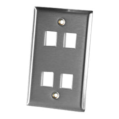 Legrand - Ortronics OR-KSSS4 4 Port Single Gang Stainless Steel Faceplate