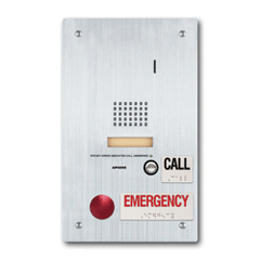 Aiphone IS-SS-2RA-R Stainless Steel Flush Mount Audio Door Station with Standard & Emergency Call Buttons