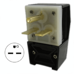 Hubbell HBL9331 Insulgrip® Straight Blade 30 Amp 250 Volt Heavy Duty Angled Plug, Black