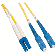 Allen Tel GBLCC-D4-02 LC To SC Fiber Optic Patch Cord, Multimode Duplex Cable, Aqua