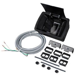 Legrand - Wiremold KF10CM8 deQuorum™ Flush Cover Recessed Work Surface Portal Field-Wired Unit, Black