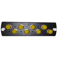 Leviton 5F100-8MT 8 ST Ceramic Sleeve Opt-X Fiber Adapter Plate (Black)