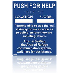 Viking ARS-IB100 Instructional Blue Braille and Raised Letter Sign