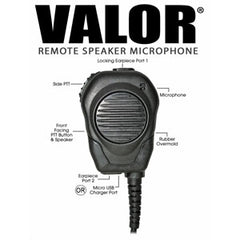 Klein Electronics Inc. Valor-MST Speaker Microphone for Microsoft Teams Walkie Talkie