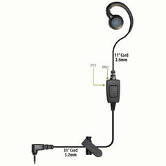 Klein Electronics Inc. Curl-MST PTT Earpiece or Microsoft Teams Walkie Talkie