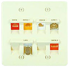 Allen Tel AT45D-8 Double Gang 45 Degree Angled Versatap Faceplate