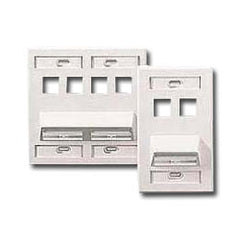 Leviton 40807-B2 Angled 8-Port Wallplate with Four Ports