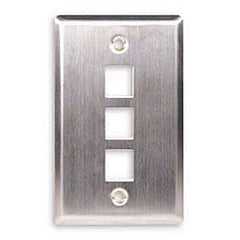 ICC IC107SF3SS Flush Mount Single Gang Stainless Steel Faceplate-3 Port