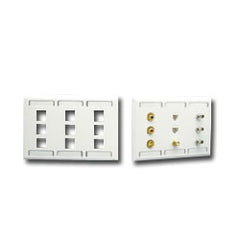 ICC IC107ST9 Triple Gang Faceplate with Station ID-9 Port