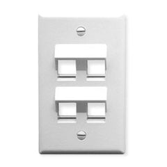 ICC IC107DA4 Angled Top and Bottom 4-Port 1-Gang Faceplate