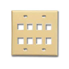 ICC IC107FD8 Double Gang Faceplate - 8 Port