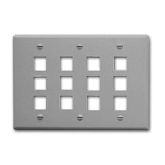 ICC IC107FT0 Triple Gang Faceplate - 12 Port