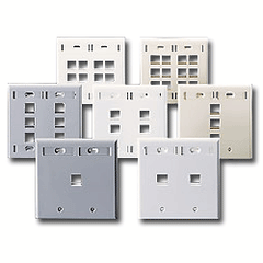Leviton 42080 QuickPort Dual-Gang Wallplate with Designation ID Windows
