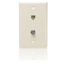 Leviton 40259 Combination Wall Jack - 6P4C/F-Connector