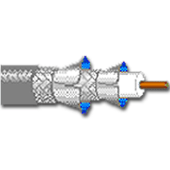 Belden 6339Q8 18 AWG Solid Bare Copper Coaxial Cable, 1000'