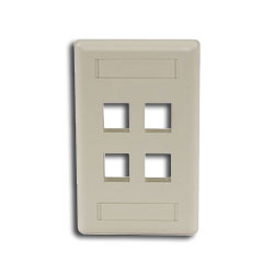 Hubbell IFP14 IFP Single Gang Wall Plate - 4 Ports