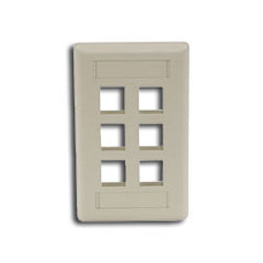 Hubbell IFP16 IFP Single Gang Wall Plate - 6 Ports